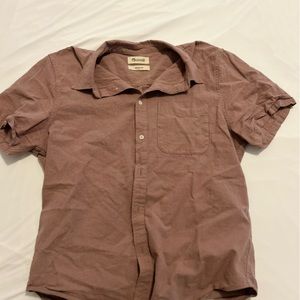 Madewell Mens Perfect Fit Light Red Shortsleeved Shirt